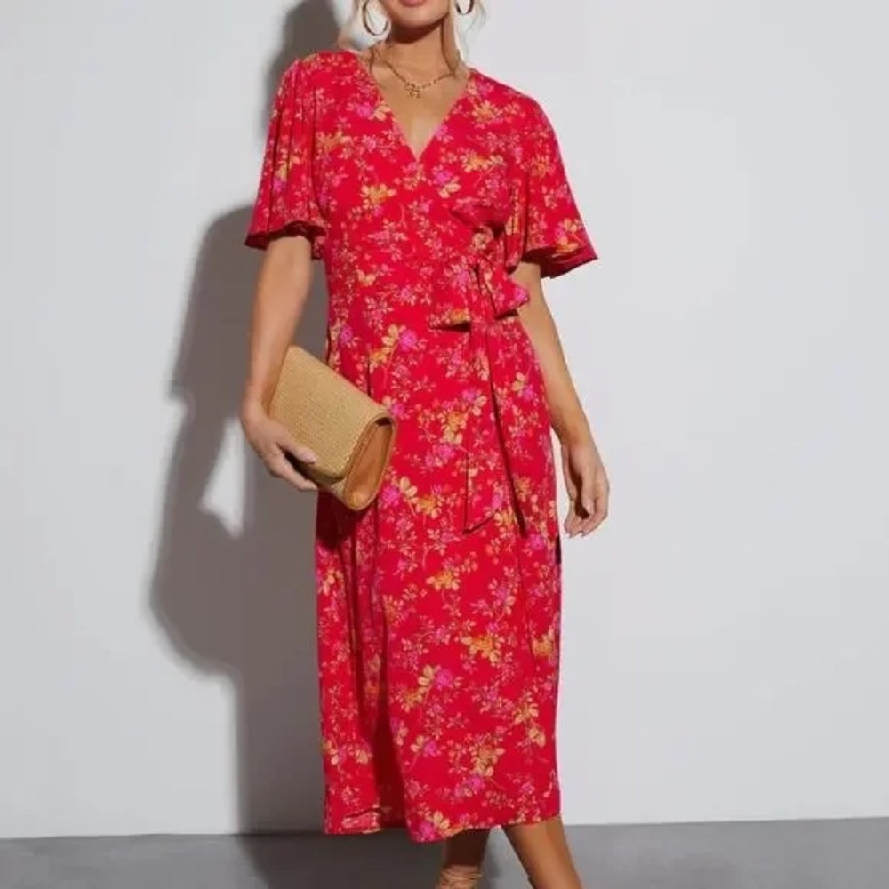 Vici Spring Floral Wrap Maxi Dress